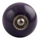 Purple Round Silver Fitting Ceramic Drawer Knob
